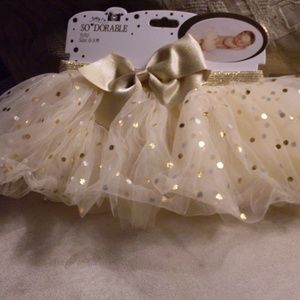 So Dorable Tutu SoDorable Red Baby Size 0-3 Months Sprakle With Gray Bow